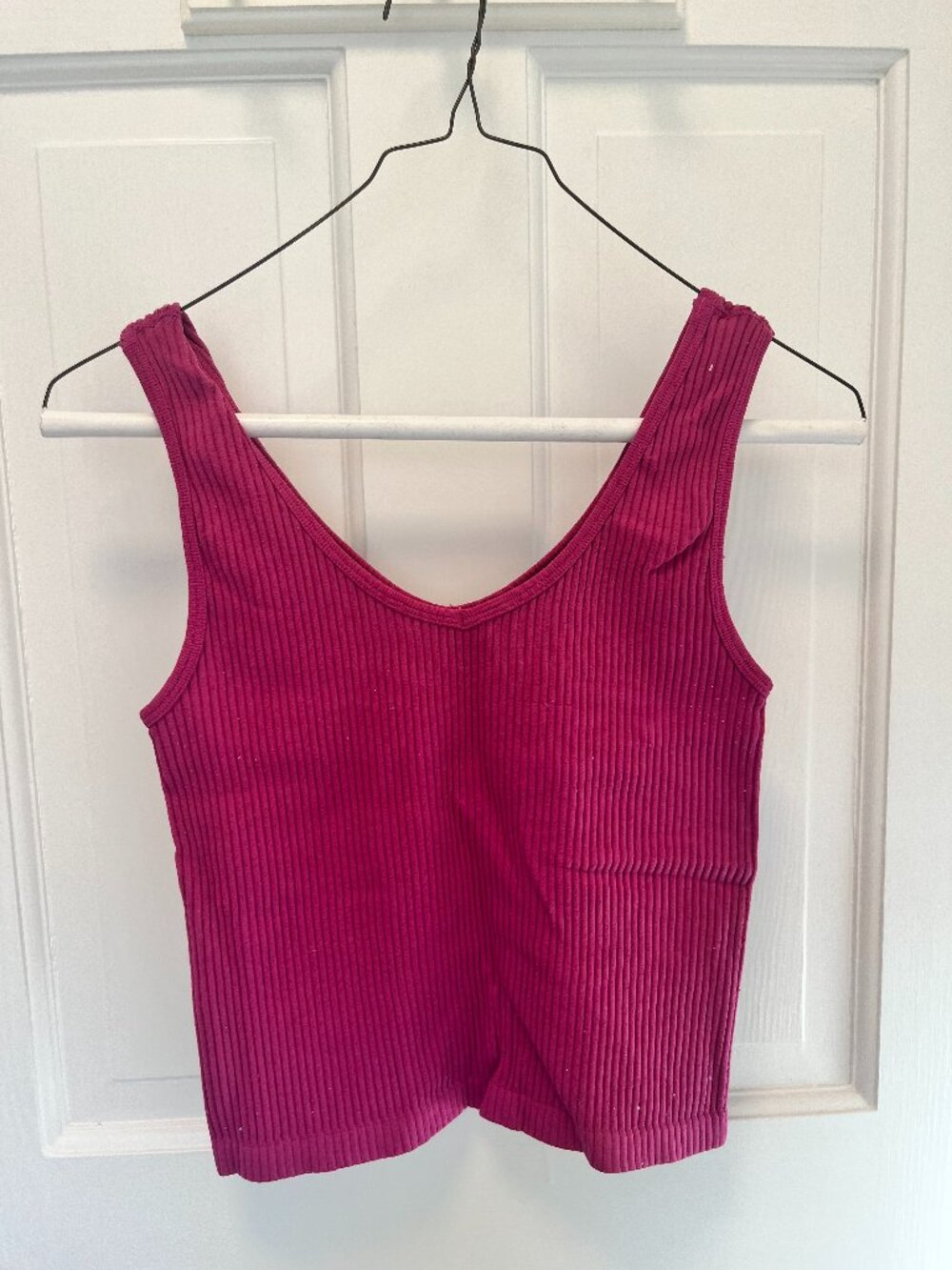 Gypsy + Jade Tank Top S/M Pink Ribbed Summer Feminine Nylon